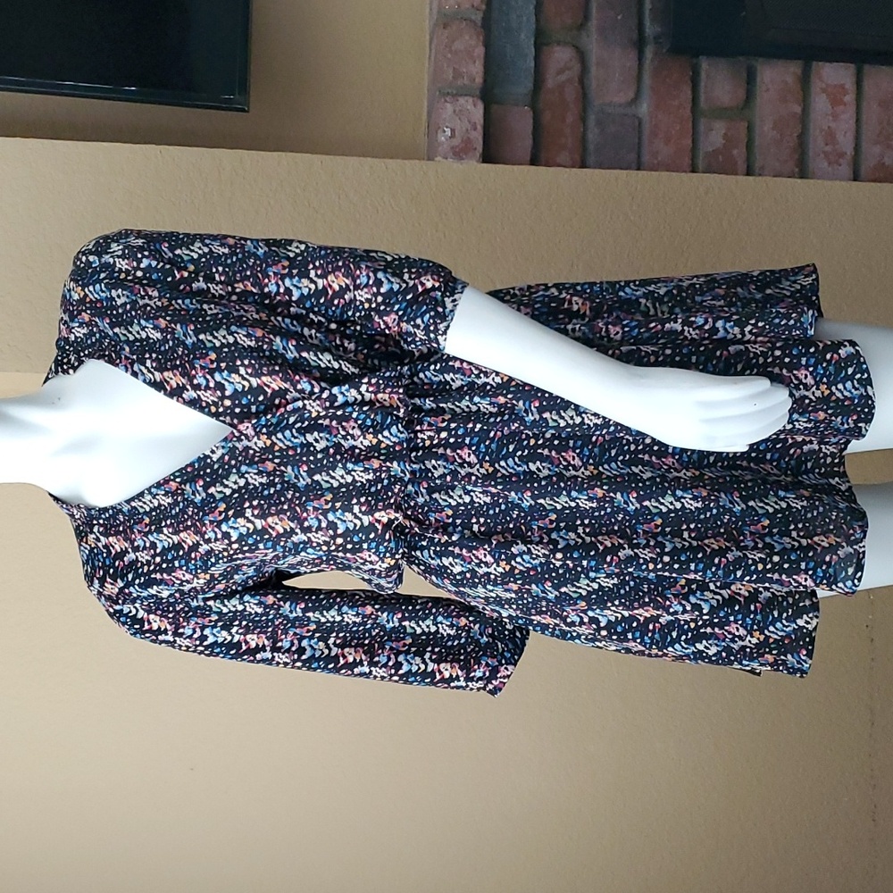 LUSH Colorful Abstract Print ¾ Sleeve Dress SIZE: S